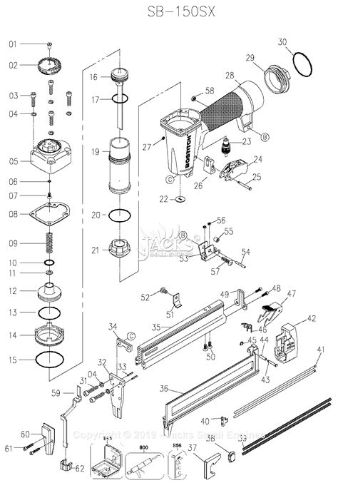 bostitch sb sx parts diagram  finish stapler