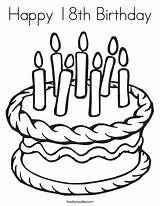 Birthday Happy 18th Coloring Twistynoodle Noodle Pages Printable Printables Built California Twisty Usa sketch template