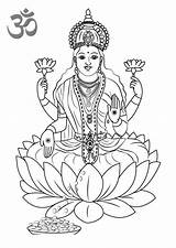 Lakshmi Hinduism sketch template