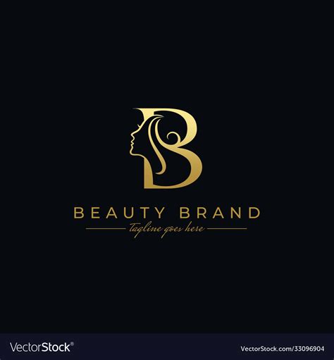 letter  beauty face hair salon logo design vector image