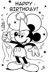 Mickey Birthday Mouse Coloring Printable Pages Happy Choose Board sketch template