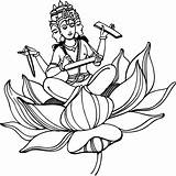 Goddesses Ganesha Simple Ganesh Saraswati Brahman Diwali Dancing Clipartmag Clipartbest sketch template