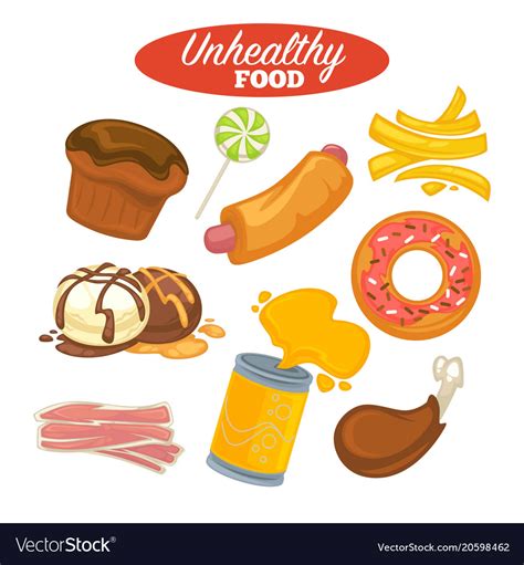 unhealthy food poster  fast food  fat eating vector image