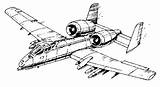 Thunderbolt Coloring Warthog Fairchild Republic Sketch sketch template