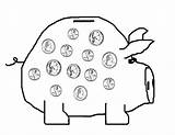 Bank Coloring Pages Piggy Printable Coin Getcolorings Getdrawings Color sketch template