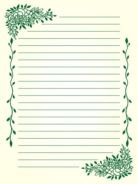 printable lined paper  border