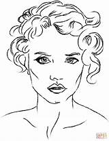 Coloring Face Pages Woman Printable Womans sketch template