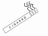 Fumador Cigarro sketch template