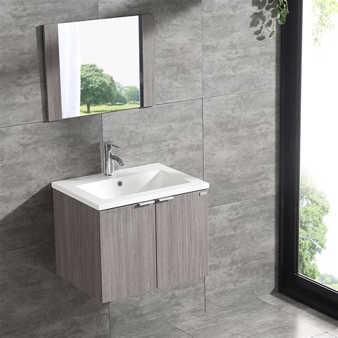 wall mount bathroom vanity single wood cabinet undermount sink basin faucet walmartcom
