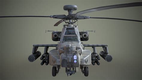 Ah 64d Apache Longbow Low Poly Modelo 3d 50 Blend 3ds Fbx Obj