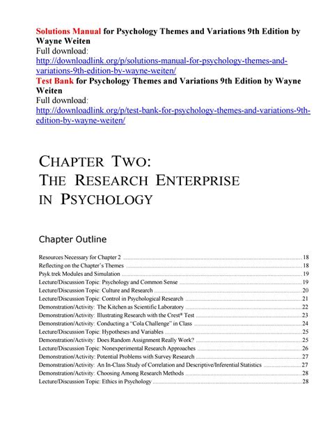 solutions manual  psychology themes  variations  edition