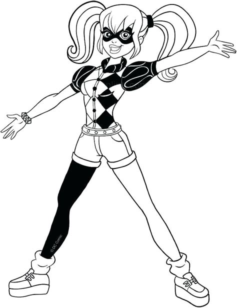 lovely harley quinn coloring page  printable coloring pages  kids