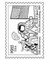 Coloring Stamp Postage Pages Moon Apollo Landing Sheets Activity Stamps Drawing Postal First Events Special Getdrawings Bluebonkers Printable Anniversary Visit sketch template