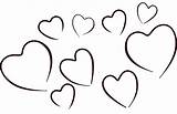 Hearts Clipart Coloring Clip Cliparts Library Line sketch template