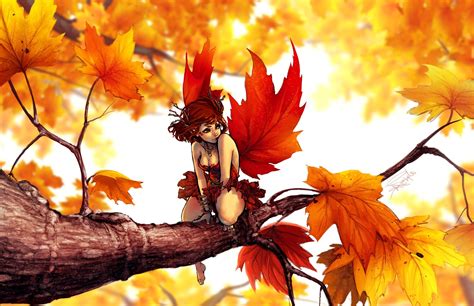Artwork Fantasy Art Digital Art Fairies Leaves Maple
