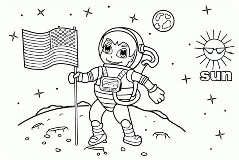 astronaut landing   moon coloring page  moon