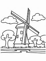 Windmill Viento Coloring Molino Dibujos sketch template