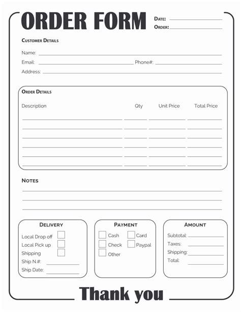 printable order form template  downloads freebie finding mom