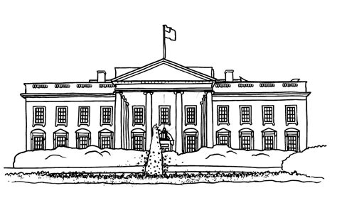 white house official residence  workplace   president coloring page