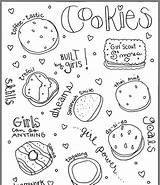 Coloring Scout Girl Cookies Scouts Sheets Thin Doodle Choose Board sketch template