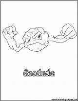 Pokemon Coloring Geodude Pages Rock Fun Colouring Printable Color Pikachu Kids Print Go sketch template