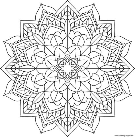 floral mandala easy coloring page printable