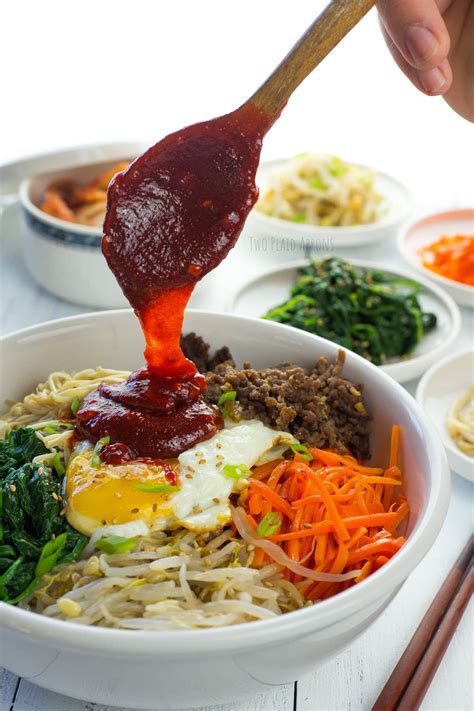 easy bibimbap korean mixed rice bowl two plaid aprons