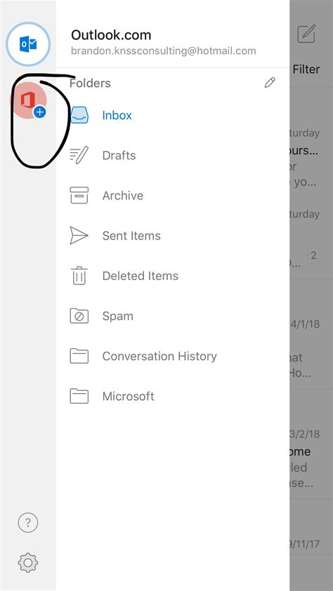 remove  delete  email account  outlook app  ios microsoft