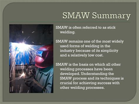 introduction  smaw shielded metal arc welding powerpoint  id