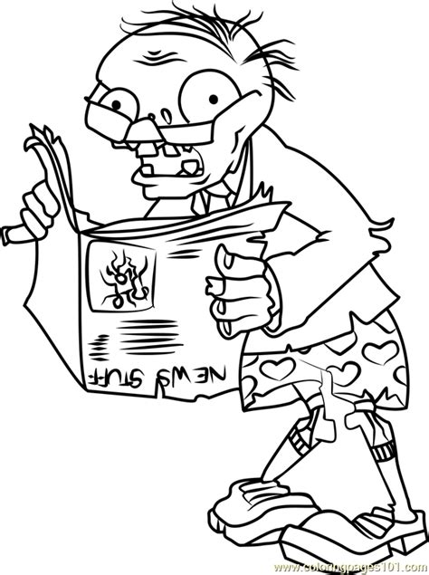 print  zombies coloring pages  printable plants  zombies