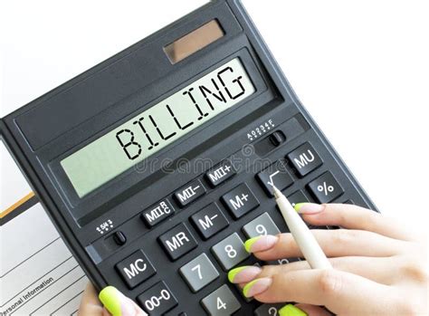 calculator  text billing   display stock photo image  billing growth