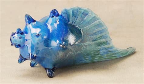 Large Blue Glass Shell By Isabelgreen On Etsy