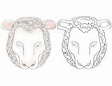 Printable Sheep Mask Printables Masks Coolest Coloring Colored Kids Visit Cut sketch template