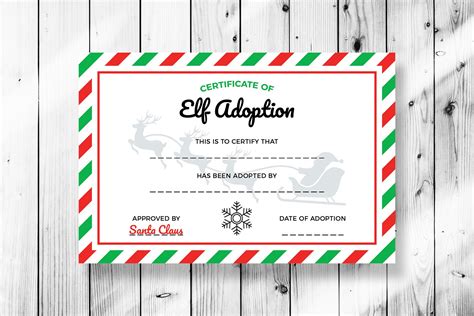 elf adoption certificate printable    design bundles