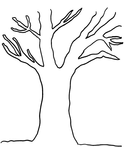 leafless tree outline printable clipartsco