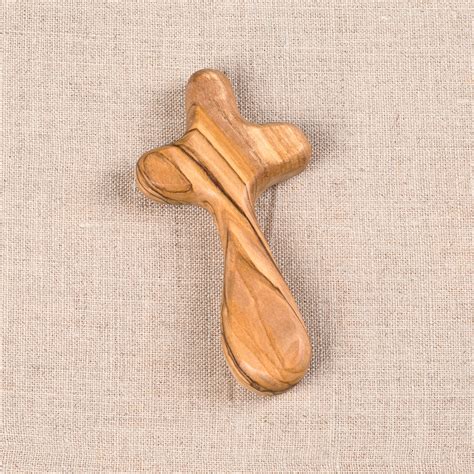 olive wood pocket cross  catholic company