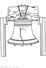Liberty Bell Coloring Pages Printable Template Outline Color Templates Printfree Objects sketch template