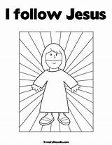 Coloring Jesus Following Follow Library Clipart Worksheets Preschool Easter Christian sketch template