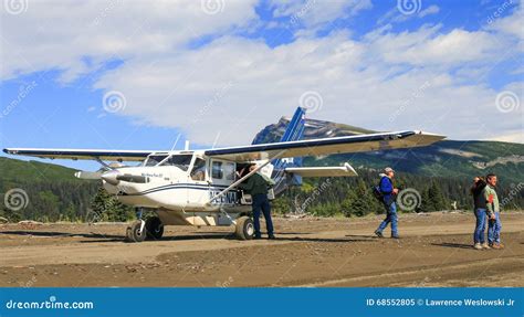 alaska bush plane flying high   approaching knik glacier pov