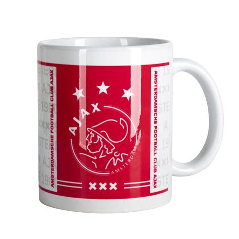 ajax mug red white logo xxx official ajax fanshop