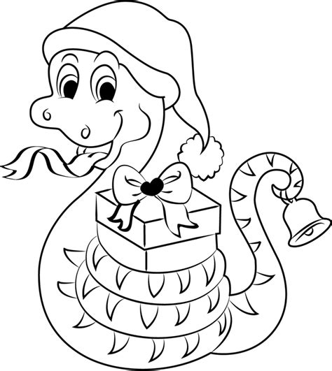 christmas snake coloring page  printable coloring pages  kids