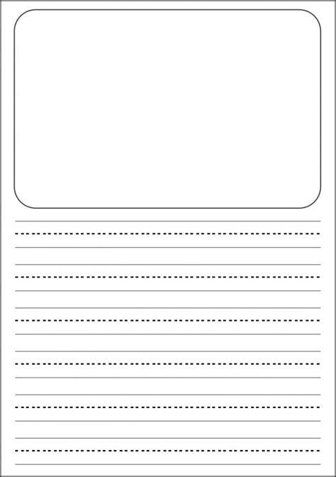 printable primary writing paper  picture box printable word