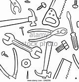 Tools Coloring Mechanic Pages Background Vector Doctor Printable Tool Drawing Seamless Saw Carpentry Stock Carpenter Doodle Handyman Getdrawings Sketch Color sketch template
