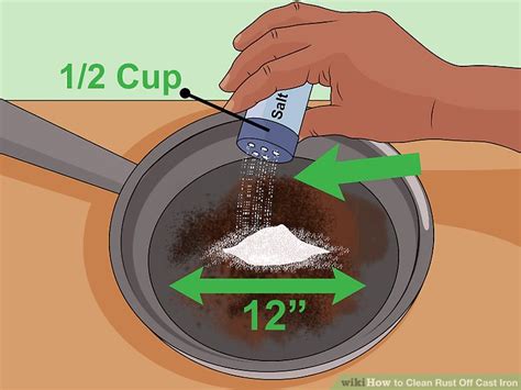 ways  clean rust  cast iron wikihow