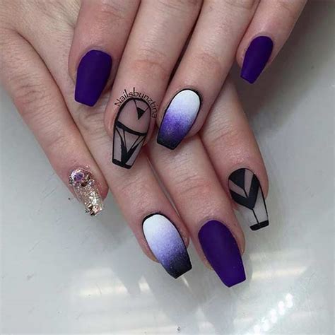 Blue Purple And Pink Ombre Nails Different Nail Designs