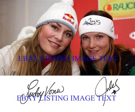 lindsey vonn and julia mancuso signed autographed 8x10 rp photo olympics