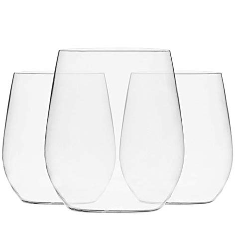 Munfix 48 Pack Plastic Stemless Wine Glasses Disposable 12 Oz Clear