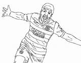 Coloring Celebrating Goal Pages Suárez Suarez Football Colorear Coloringcrew Players sketch template