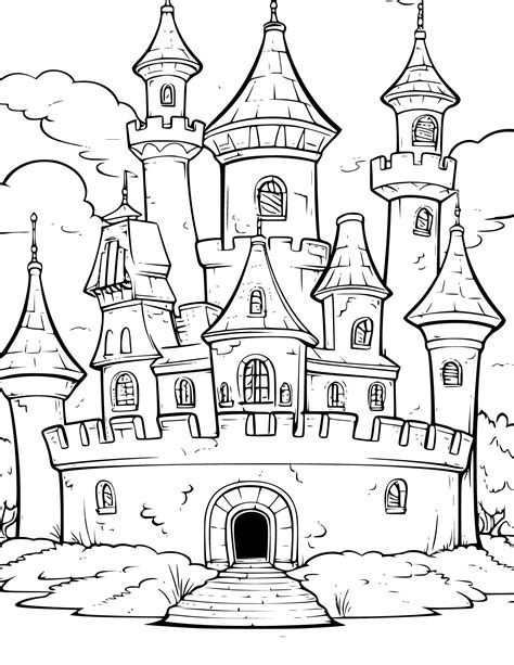 castle coloring pages  kids  adults