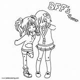 Bff Coloring Pages Girls Printable Kawaii Kids Adults Kleurplaat Bettercoloring Told Friendship Friend Template Source sketch template